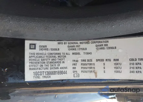 2006 Chevrolet Colorado from USA, damaged, VIN 1GCDT136668169044